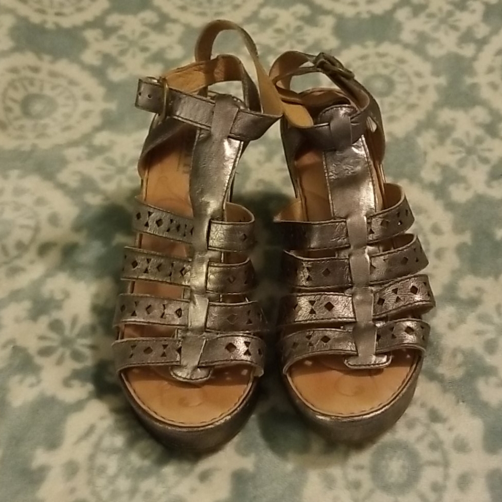 Metallic Børn Strappy Sandals